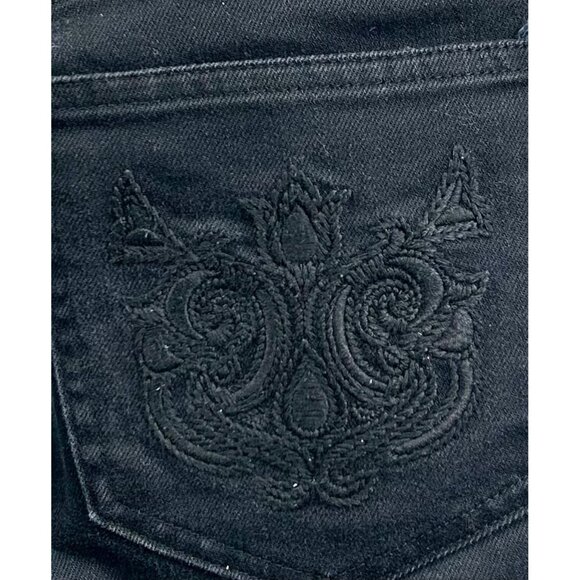 VINTAGE Talbots Y2K Classic Black Stretch Jeans Embroidered Back Pockets Sz 6 - Picture 4 of 8